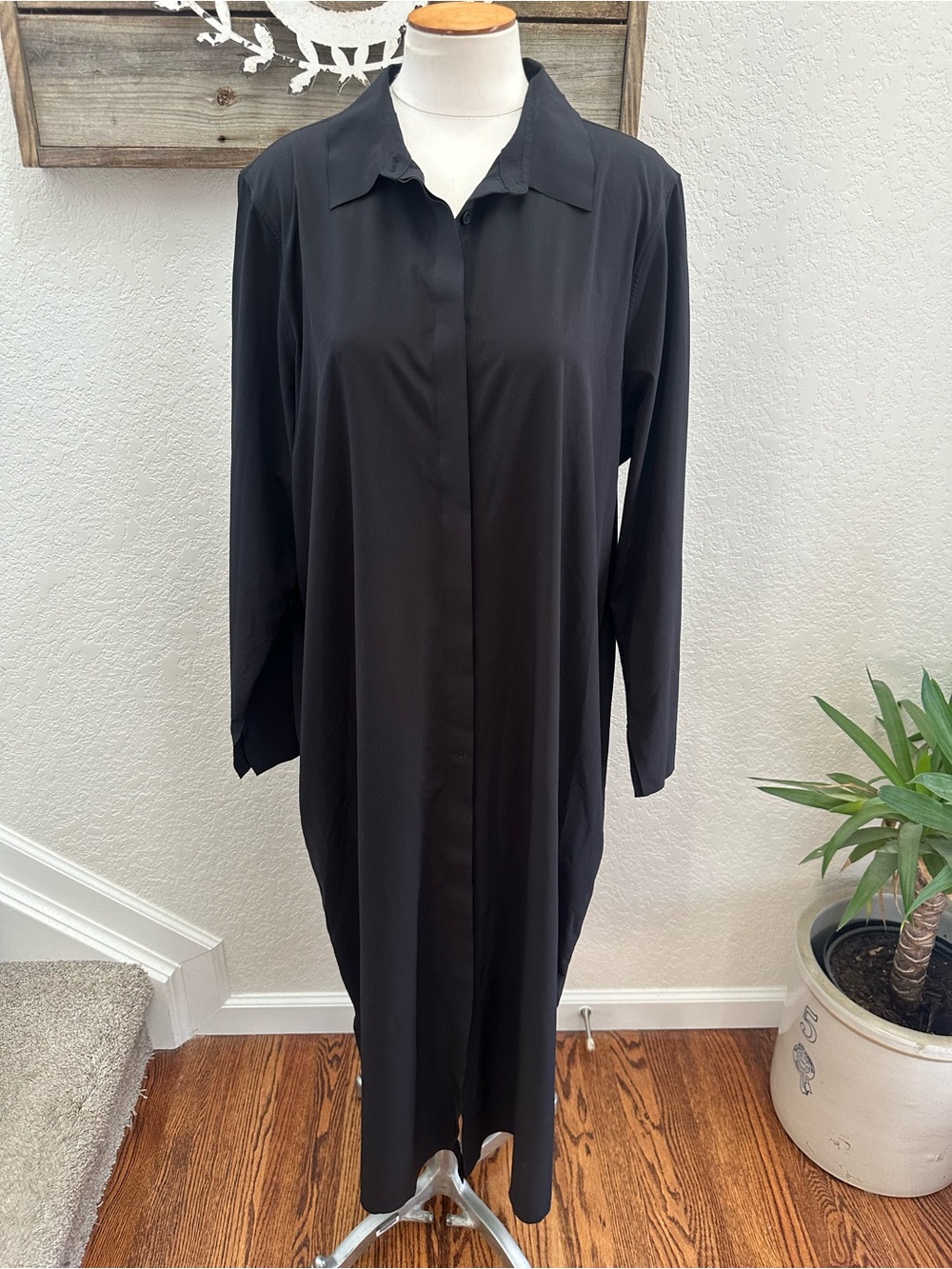 Athleta Urbanite shirt dress black ladies size XL NO BELT